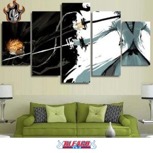 Toile Bleach Ichigo vs Dark Ichigo Hollow 5 pièces - Bleach Web